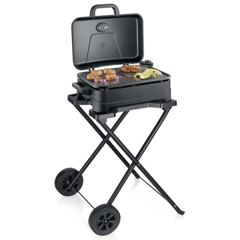 SEVERIN freestanding grill PG 8598, aluminium grill plate, temperature control 0-230°C, black